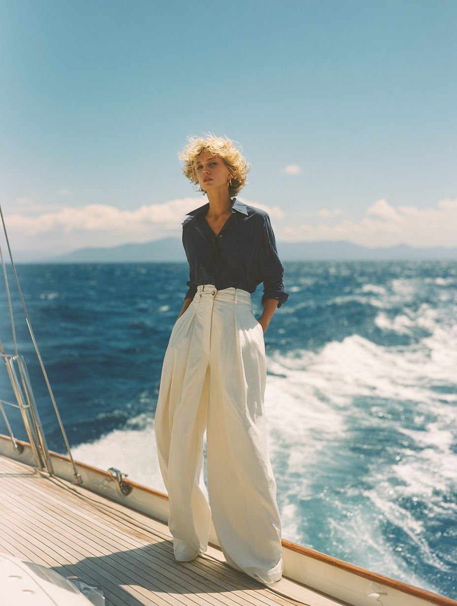 Fashion Model on Yacht — Photography Print. poster — photography art