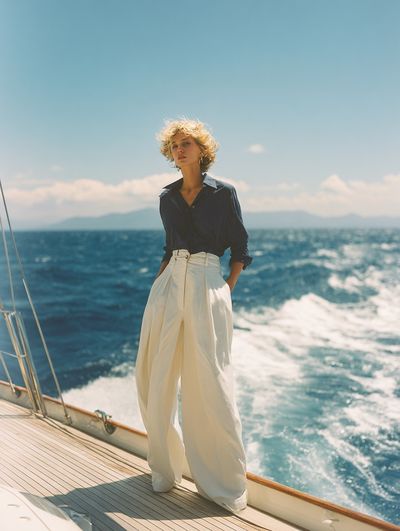 Fashion Model on Yacht — Photography Print. poster print
