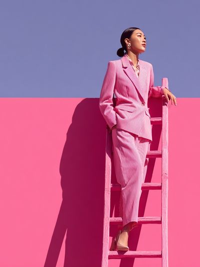 Fashion Model in Pink Suit — Photography Print