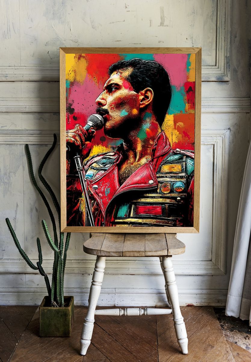 Freddie Mercury — Pop Art Poster. room preview