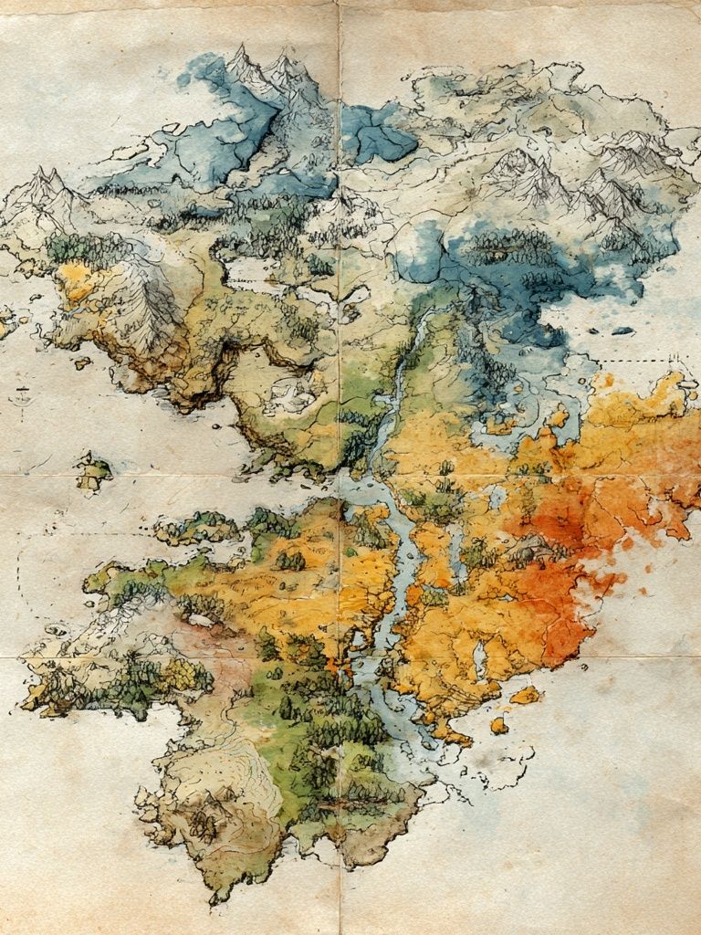Fantasy Map — Vintage Print. poster detail