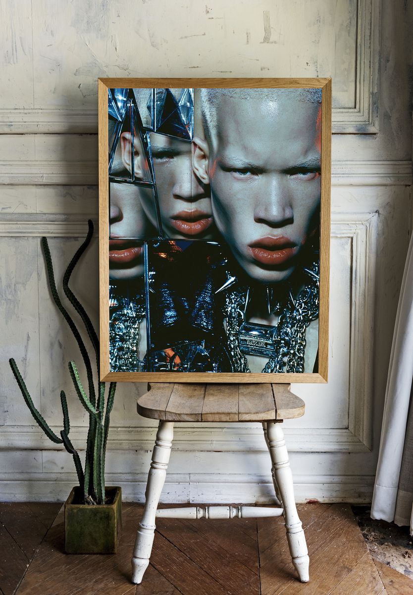 Futurist Mirror Face Photography Poster. room preview