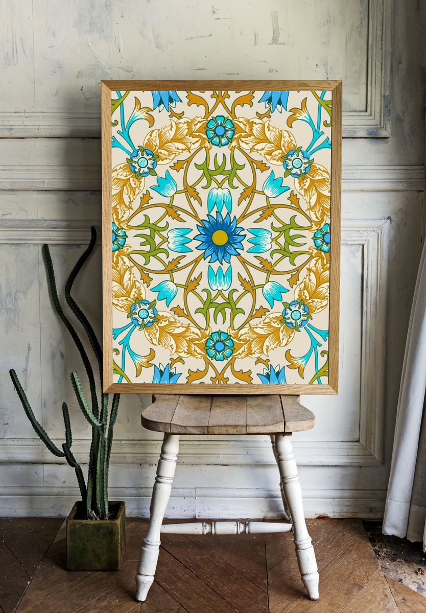 Floral Mandala — Vintage Print room preview