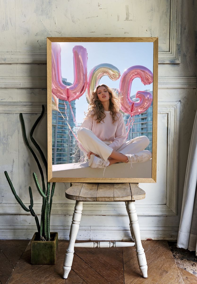 Fashion Model with Balloons — Photography Print. — room view 1