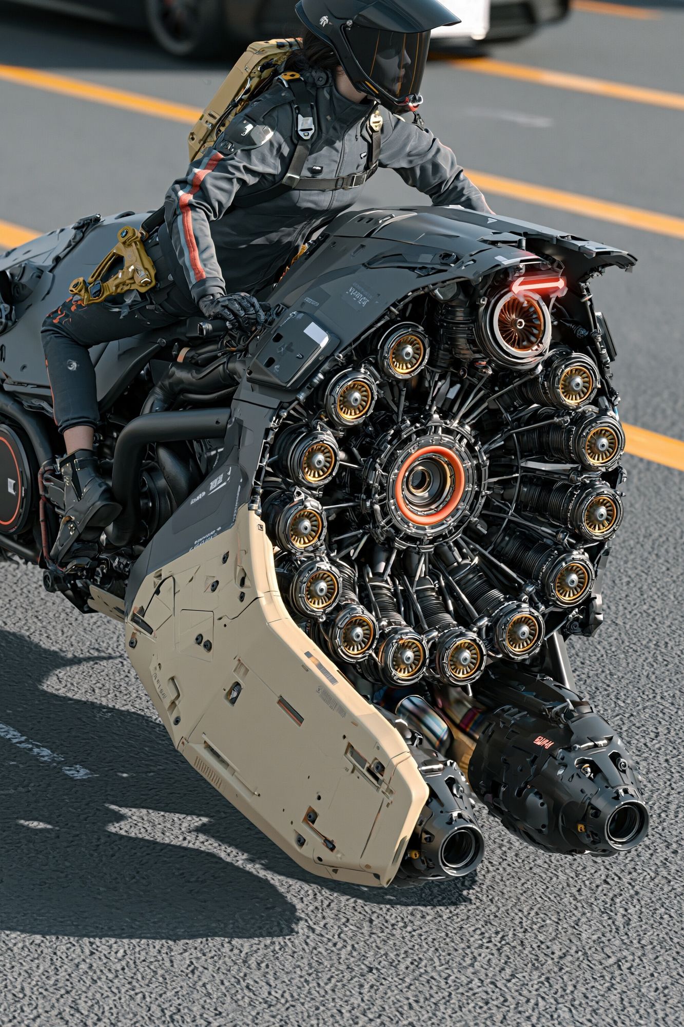 Futuristic Motorcycle Rider Poster. poster — illustration art