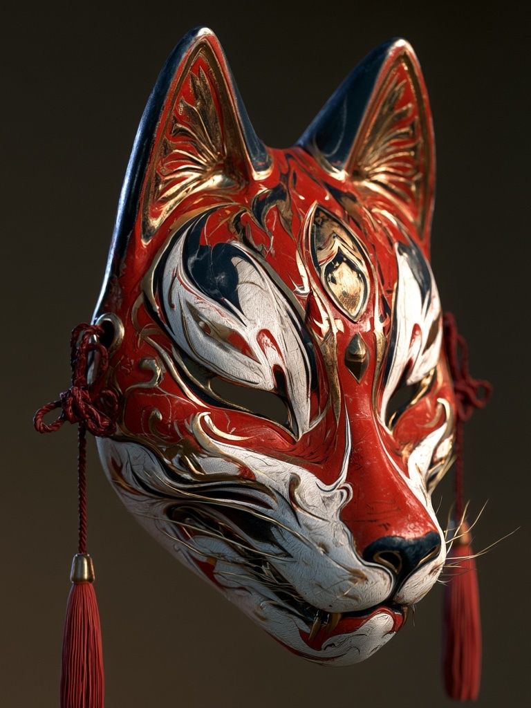 Fox Mask Illustration Poster. poster — animals art