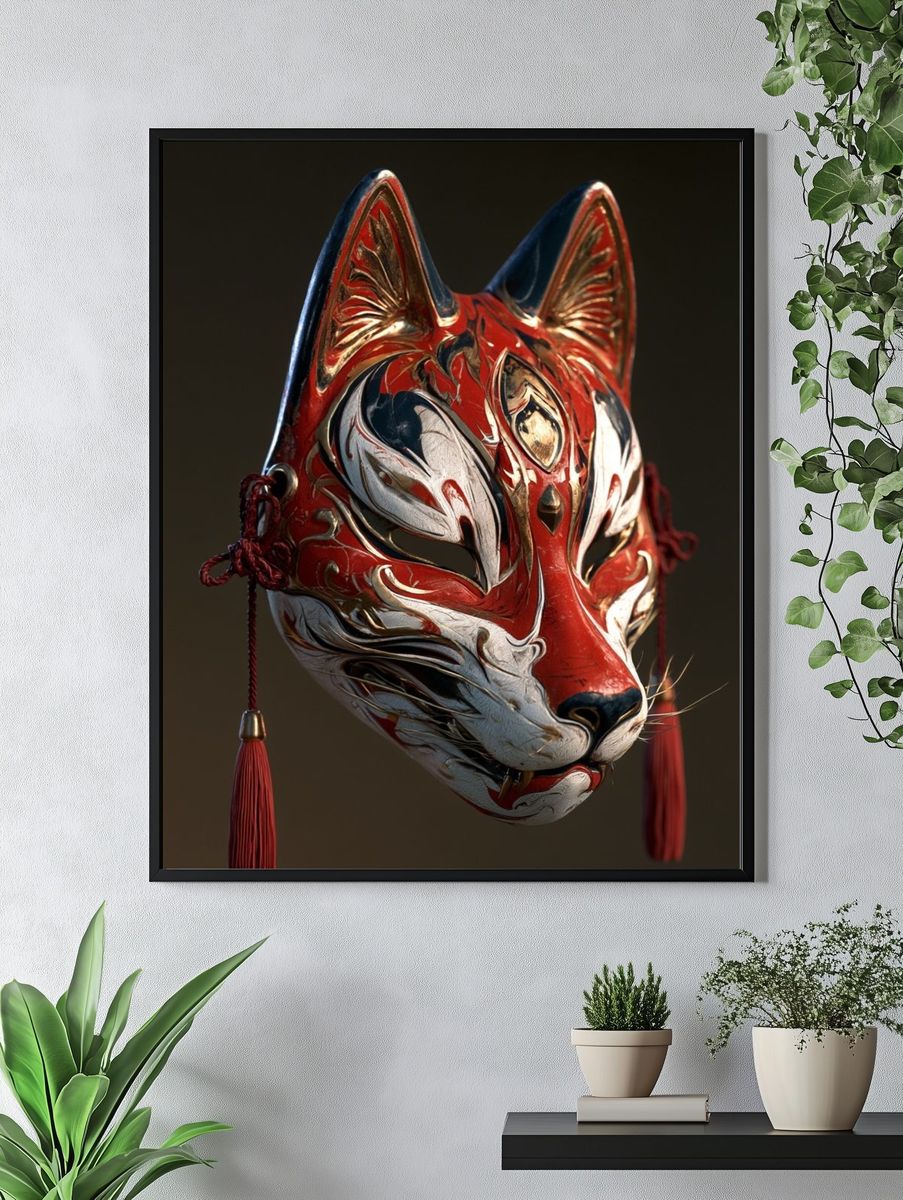 Fox Mask Illustration Poster. — room view 4