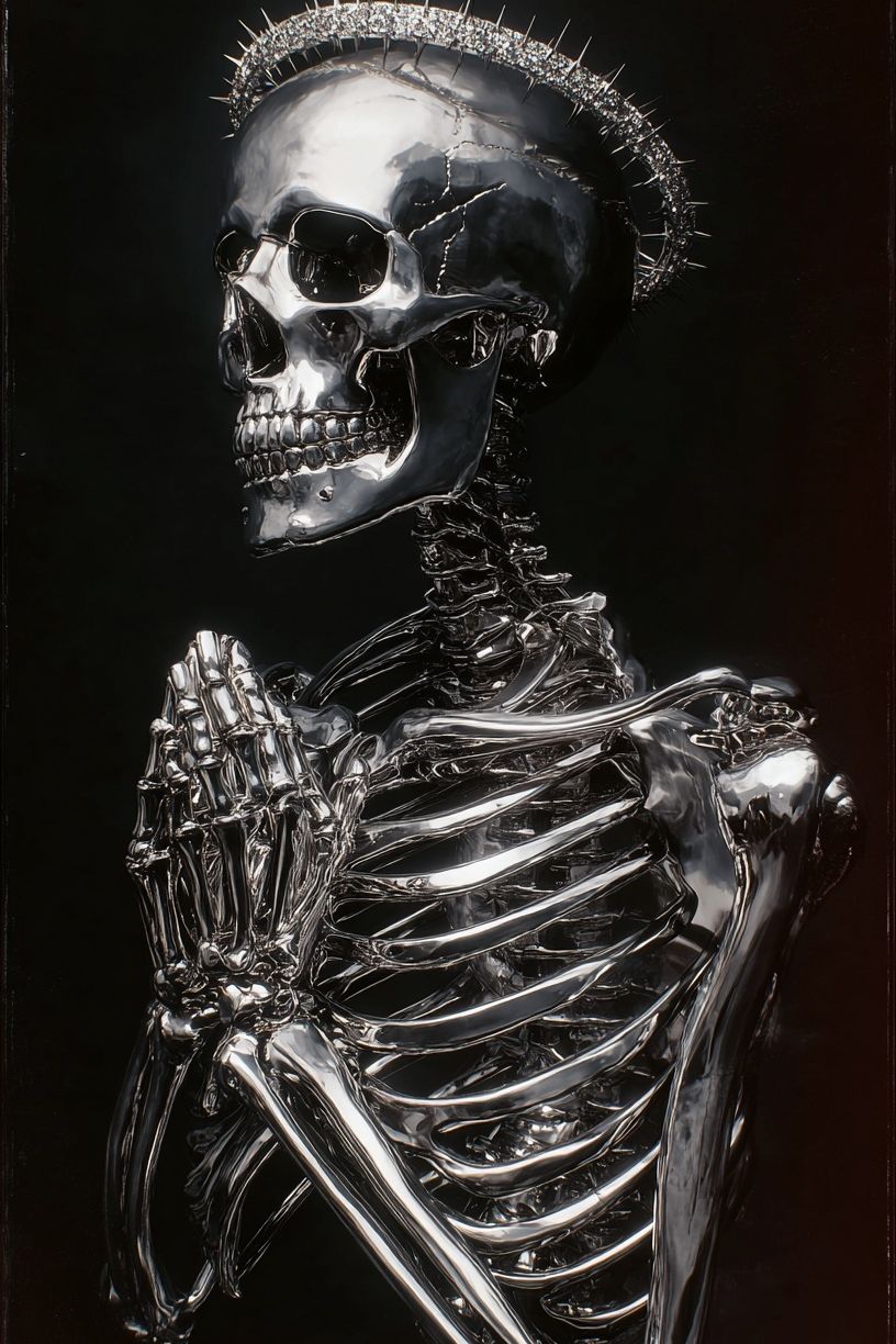 Chrome Skeleton Halo Poster. poster detail