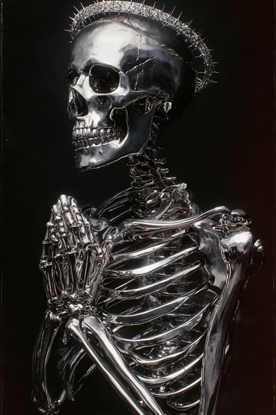 Chrome Skeleton Halo Poster. poster print