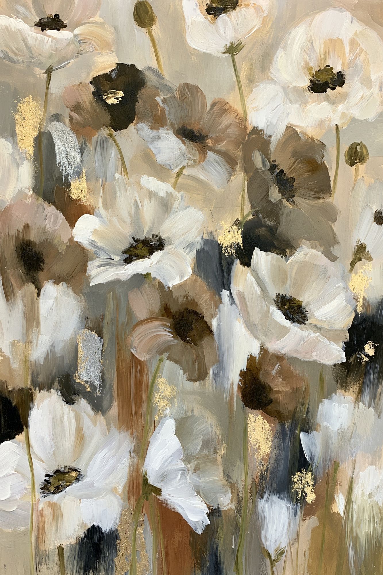 Neutral Floral Abstract Poster. poster detail