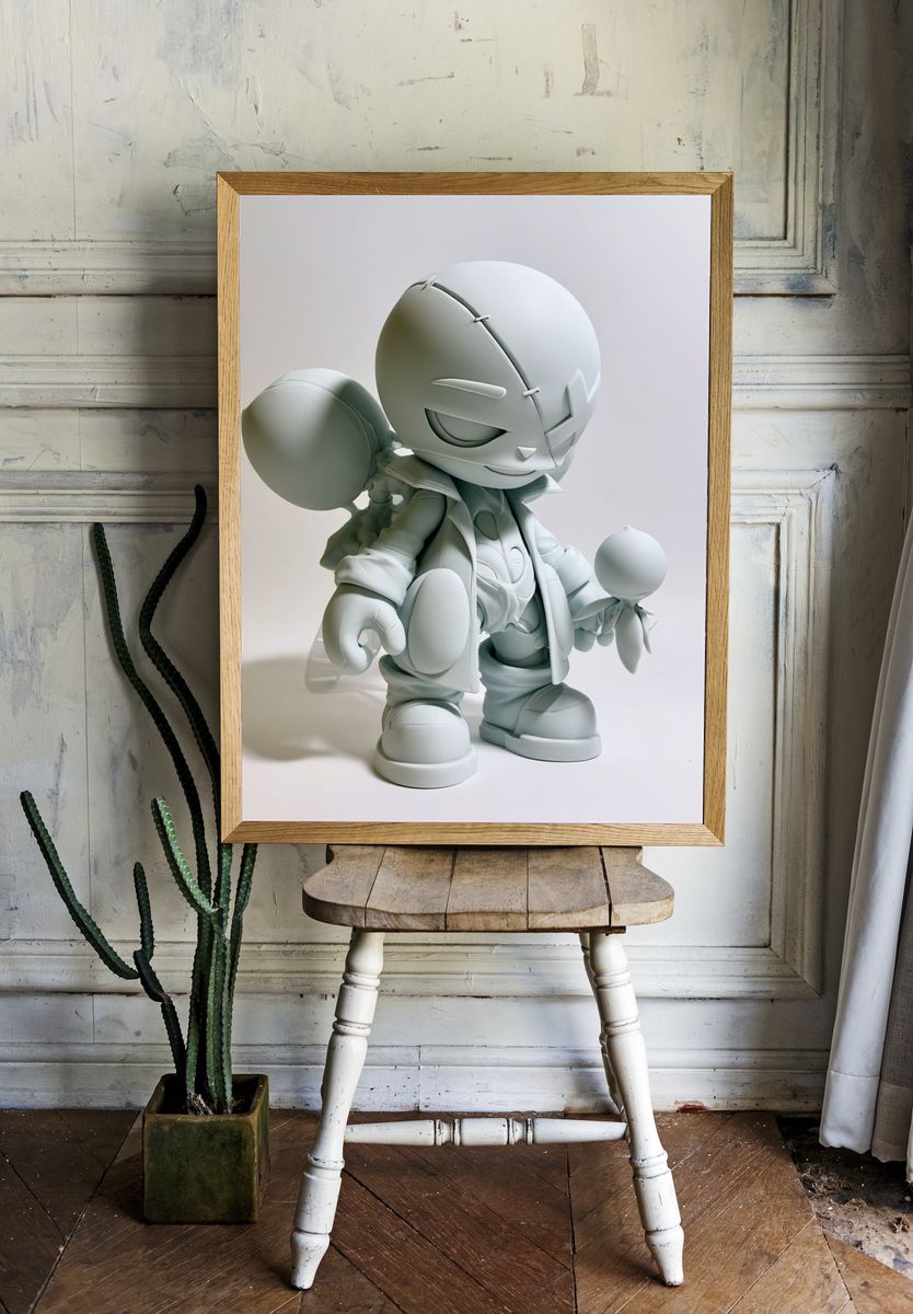 Monochrome Vinyl Figure Poster. room preview