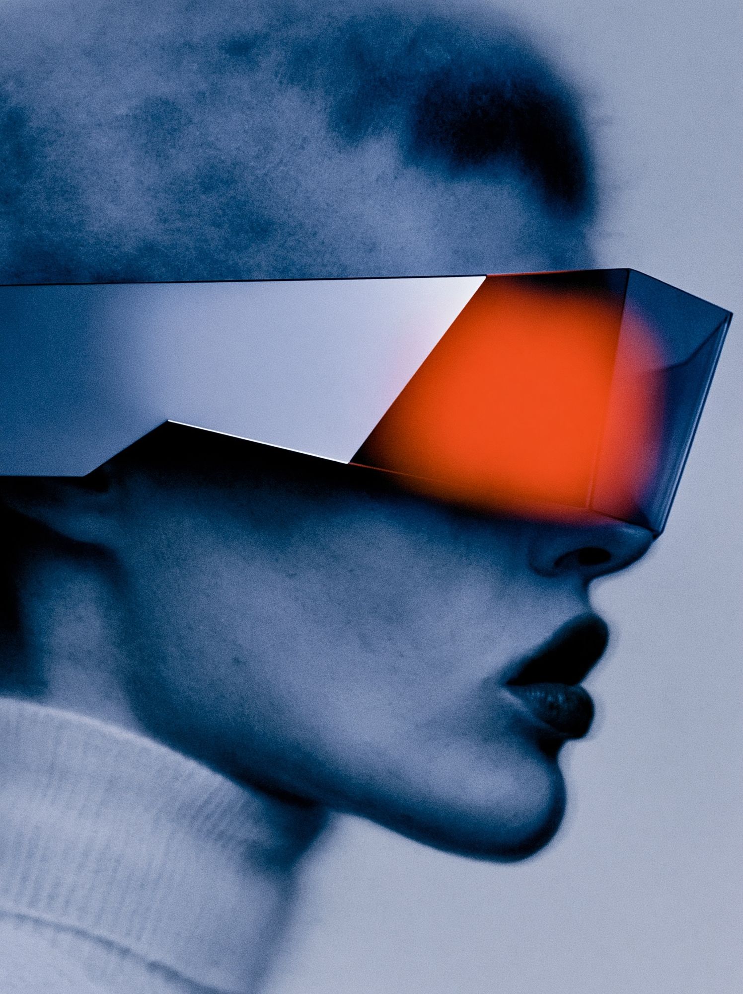 Futuristic Neon Portrait Print. poster detail