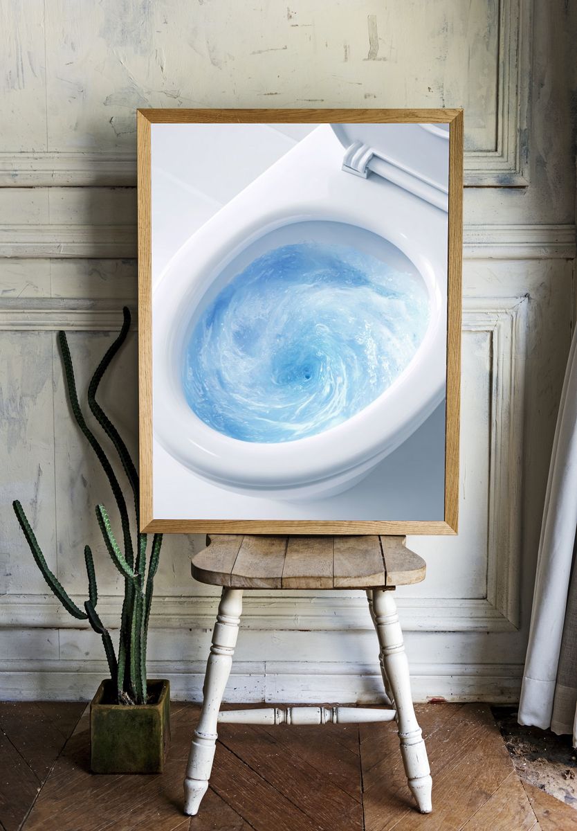 Whirlpool Toilet Water — Funny Print. — room view 1