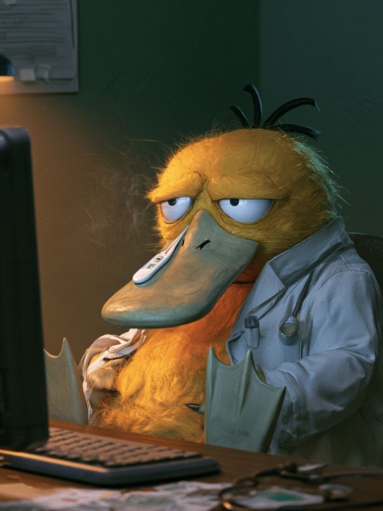 Duck Doctor Portrait Poster. poster — funny art