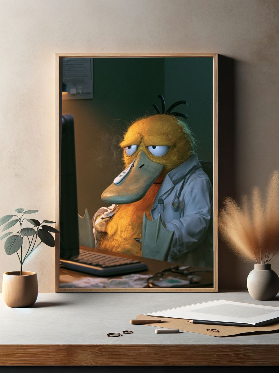 Duck Doctor Portrait Poster. — room view 2