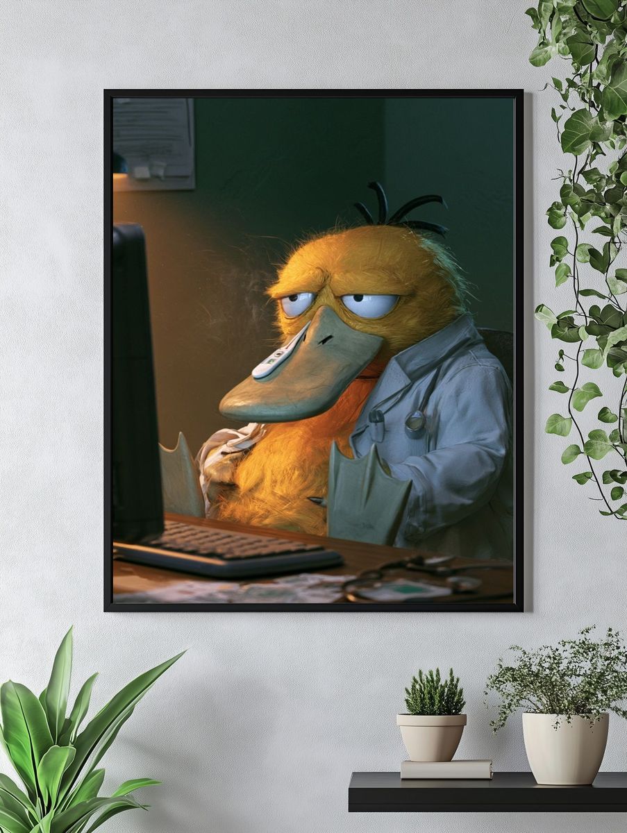 Duck Doctor Portrait Poster. — room view 4