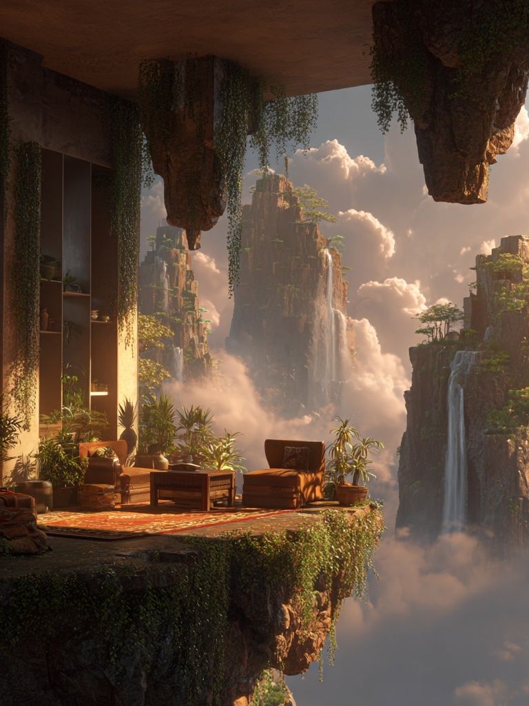 Floating Oasis — Digital Art Print. poster detail