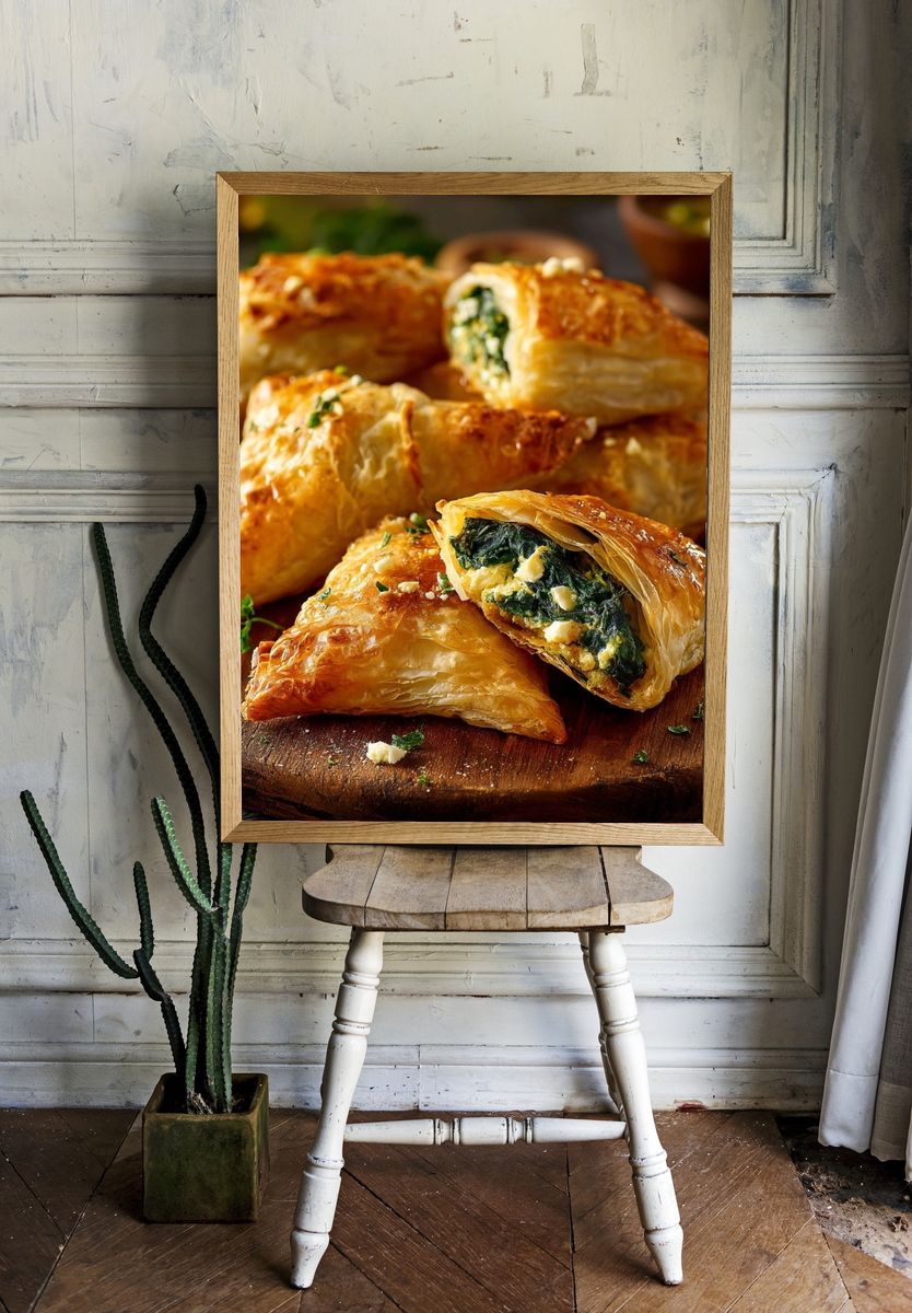 Spinach Puff Pastry Food Print. room preview