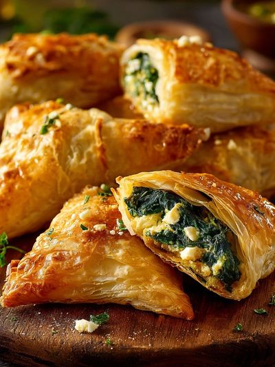 Spinach Puff Pastry Food Print. poster print
