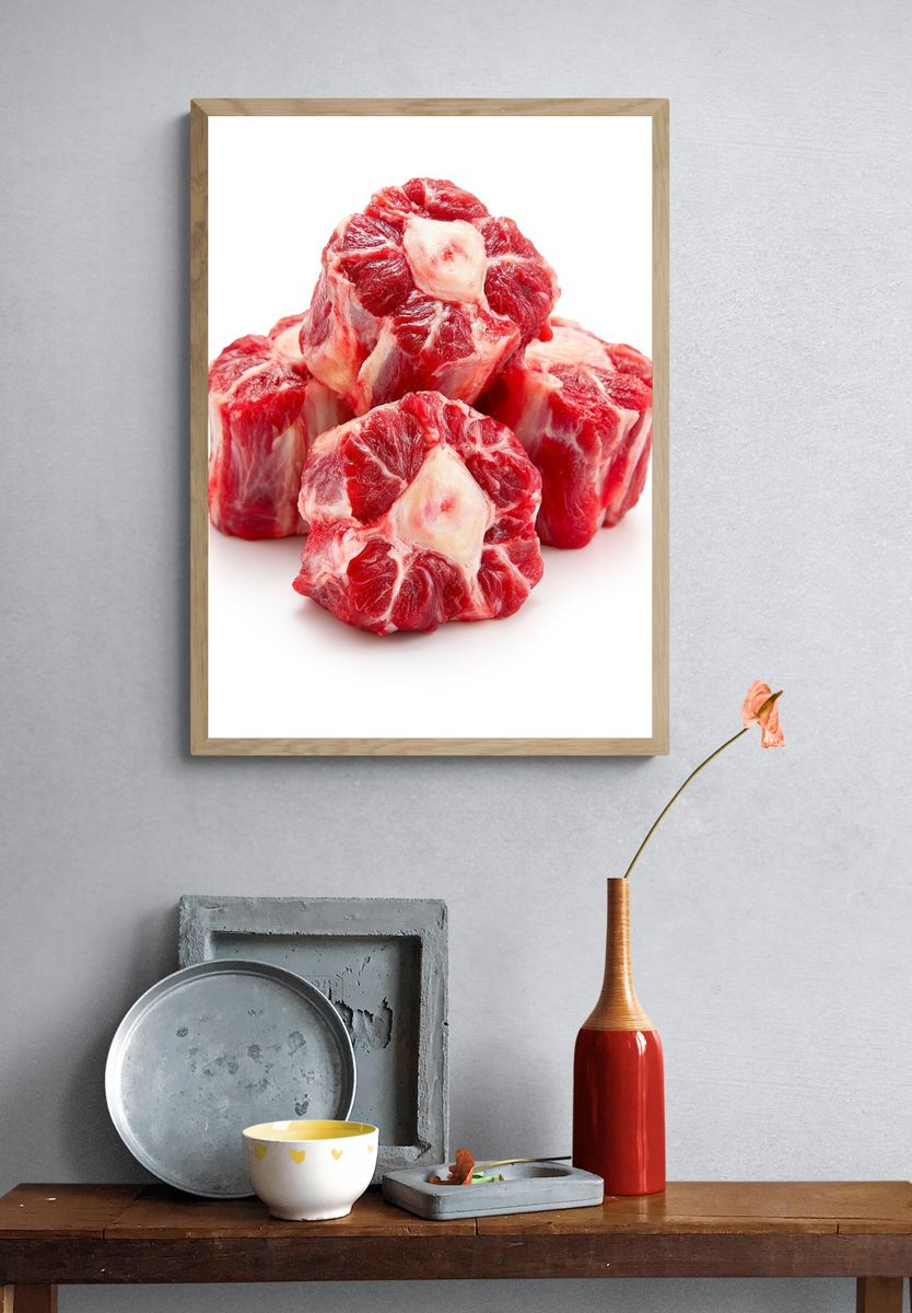 Raw Beef Bones Photography Poster. — room view 3