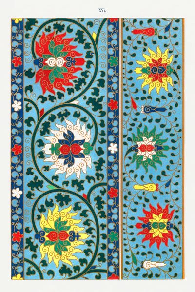 Elegant Chinese Flower Pattern — Art Print. poster print