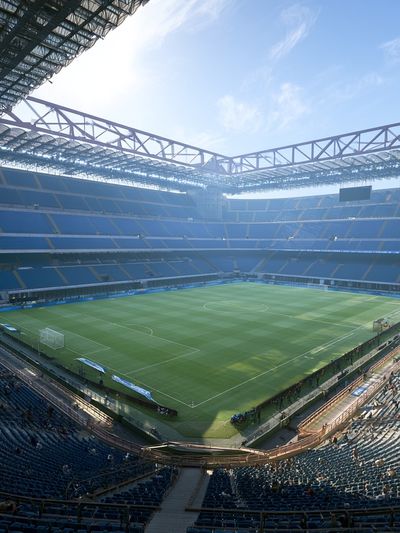 Empty Football Stadium Photography Poster. poster