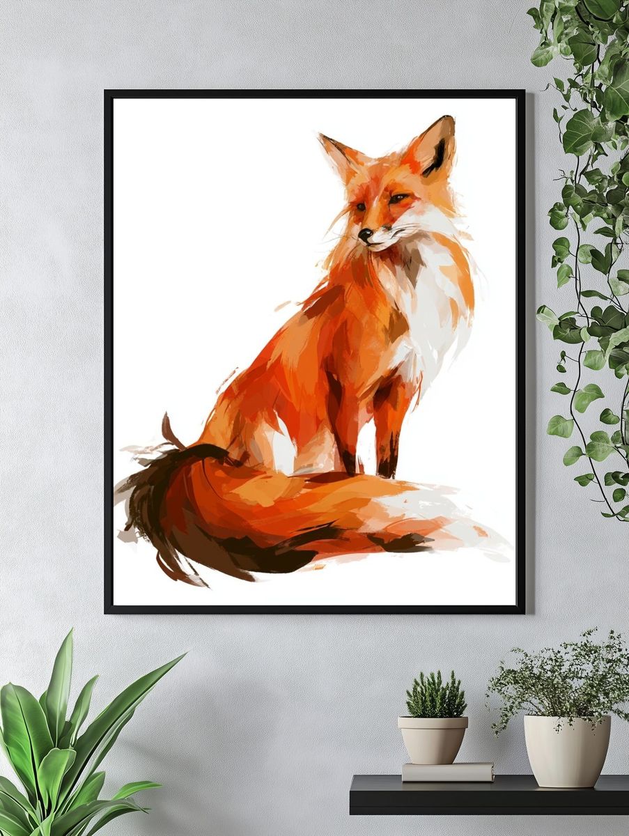 Fox Watercolor Poster. — room view 4
