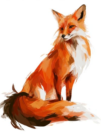 Fox Watercolor Poster. poster