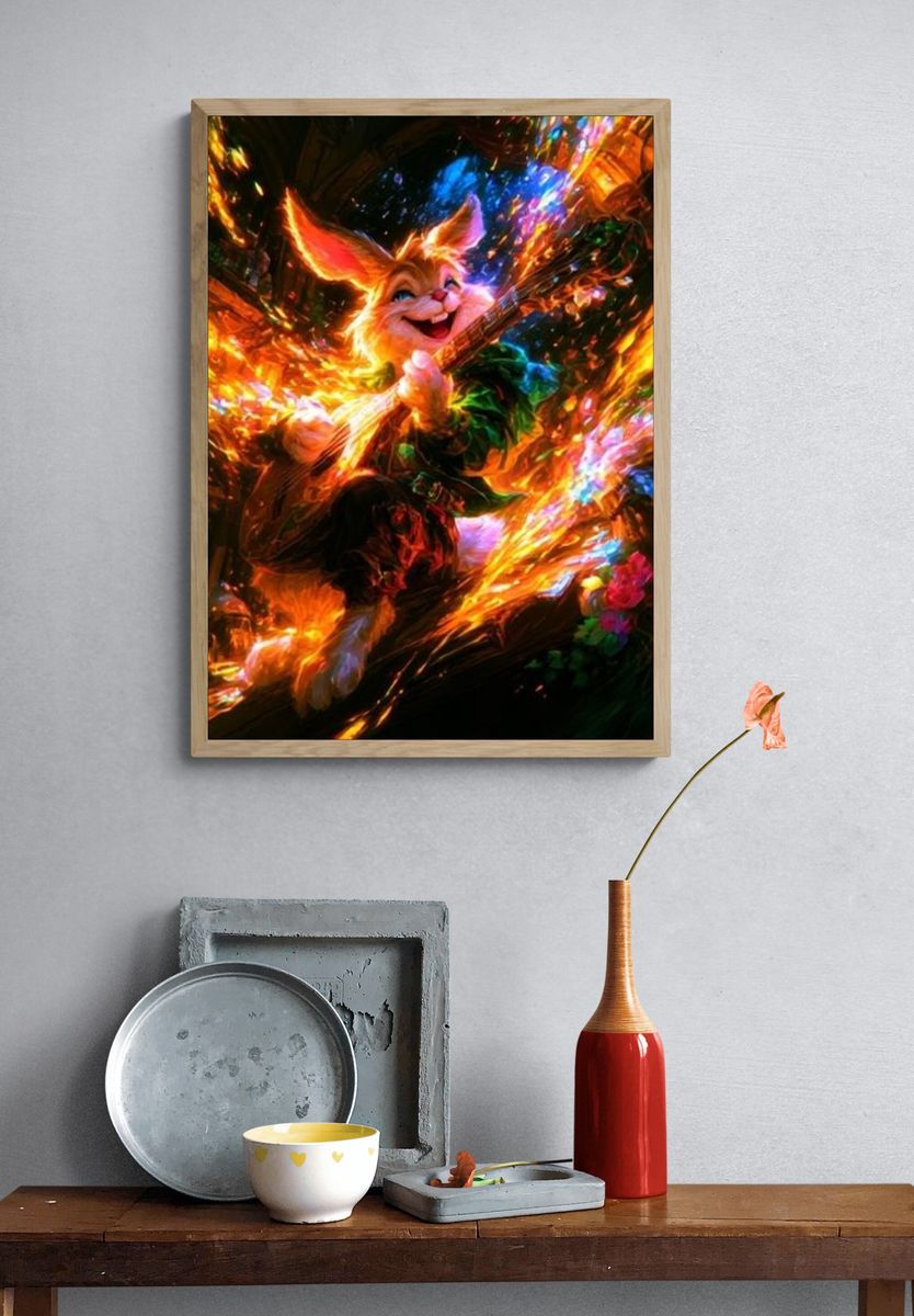 Enchanted Fox Digital Art Poster. — room view 3