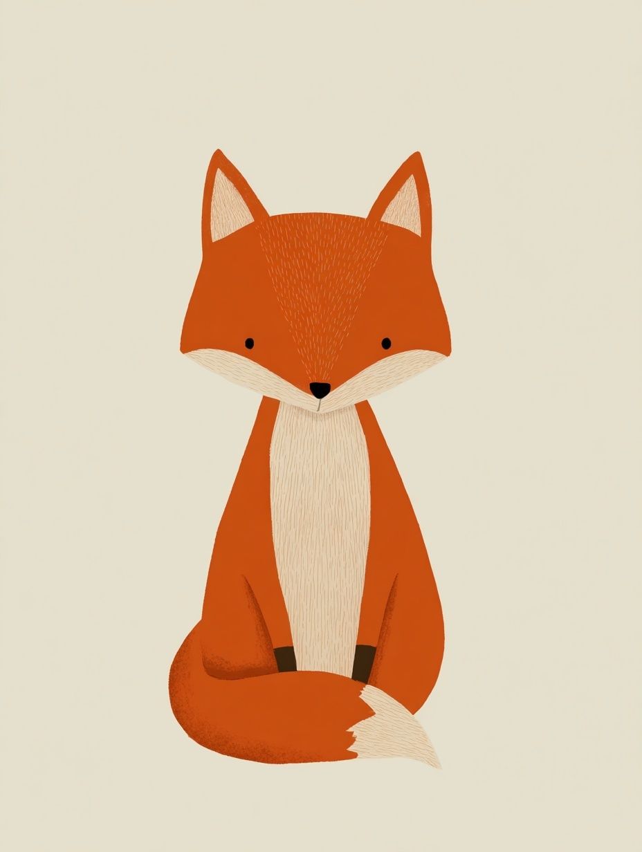 Cute Fox Illustration Poster. poster detail