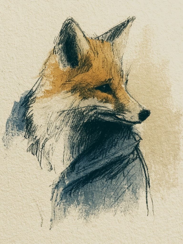 Fox Portrait Illustration Poster. poster — animals art