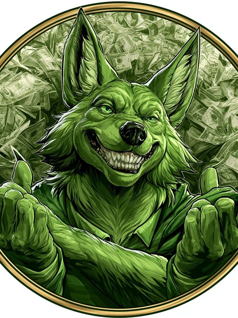 Green Fox Illustration Poster. poster detail