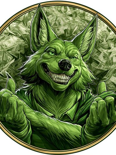 Green Fox Illustration Poster. poster