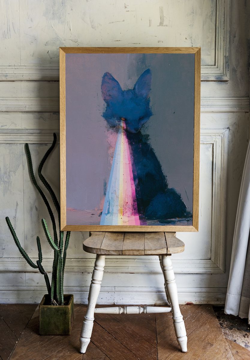 Blue Fox Prism Poster. — room view 1