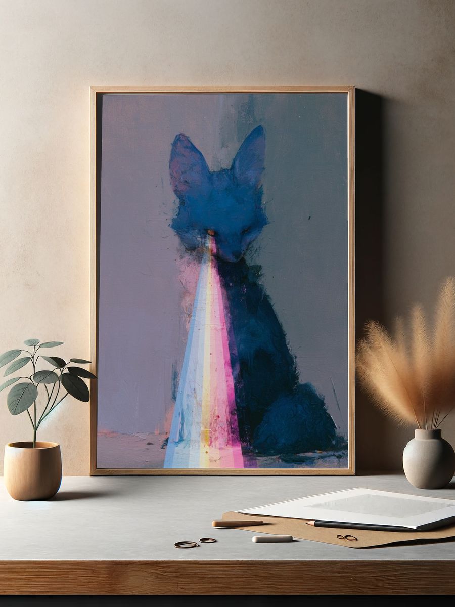 Blue Fox Prism Poster. — room view 2