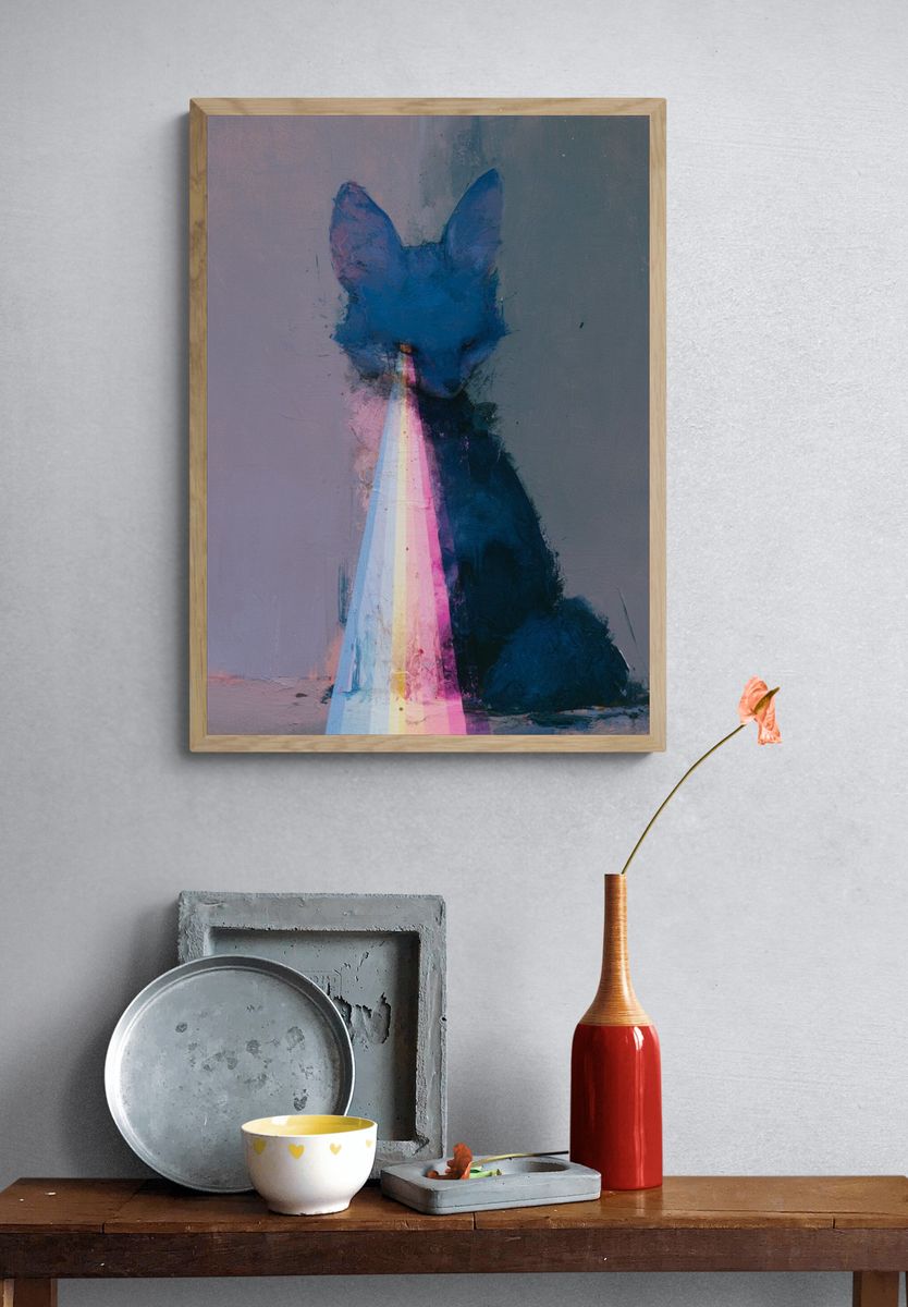 Blue Fox Prism Poster. — room view 3