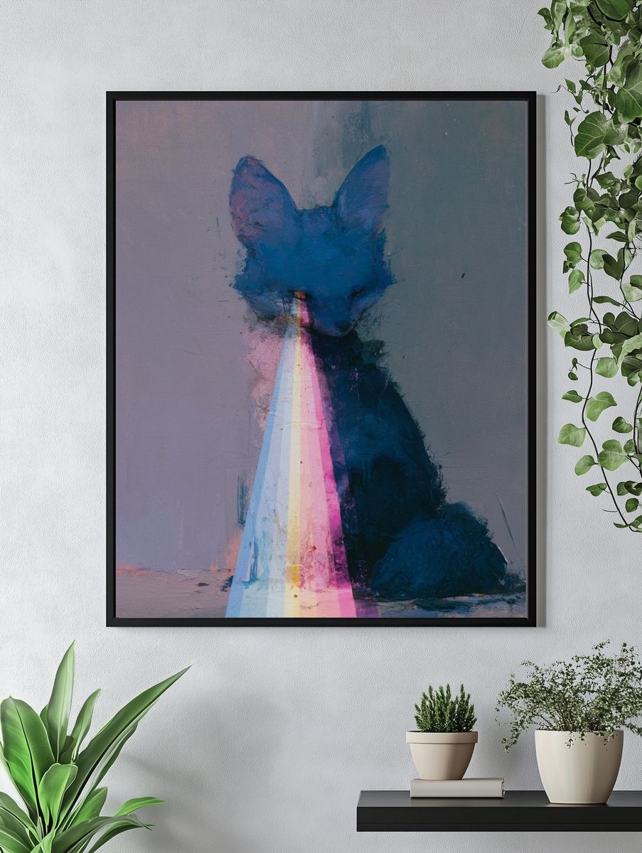 Blue Fox Prism Poster. — room view 4