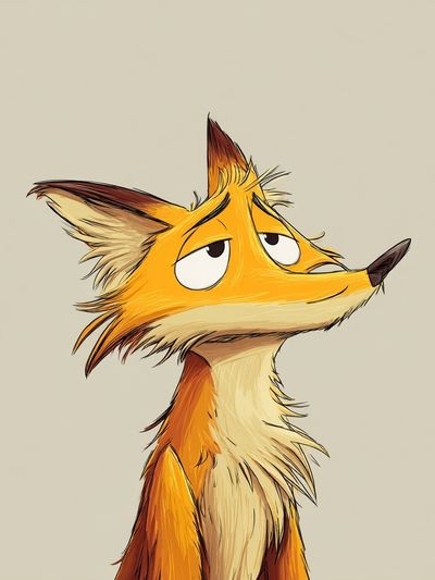 Fox Portrait Illustration Poster. poster