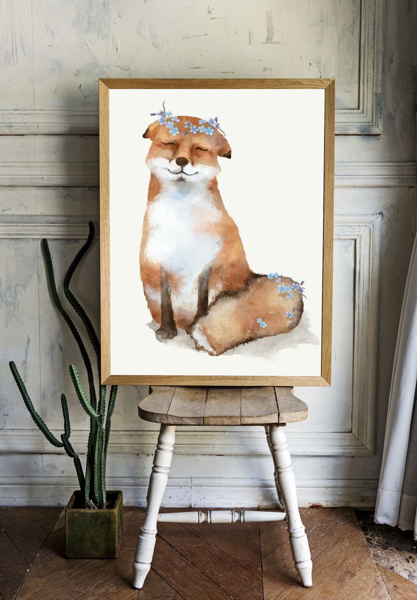Illustration of a baby fox. — room view 1