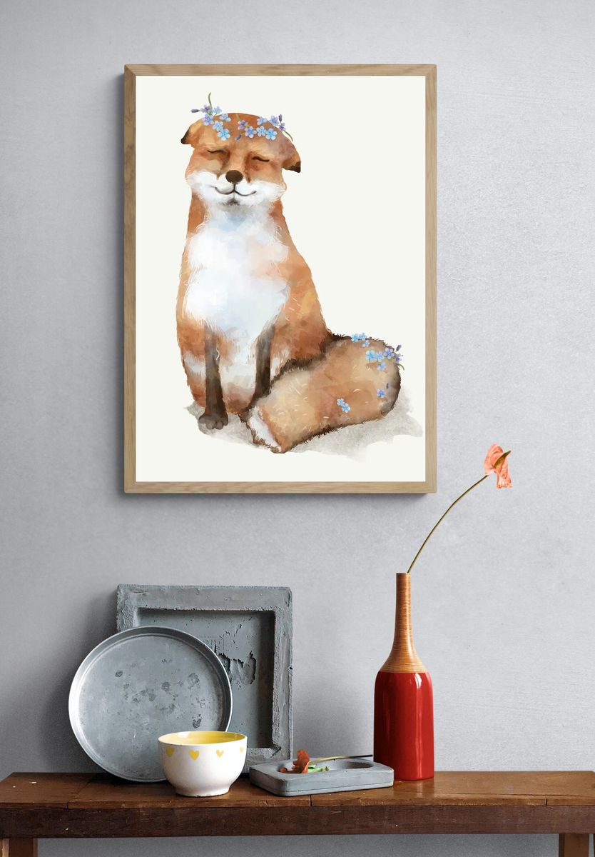 Illustration of a baby fox. — room view 3