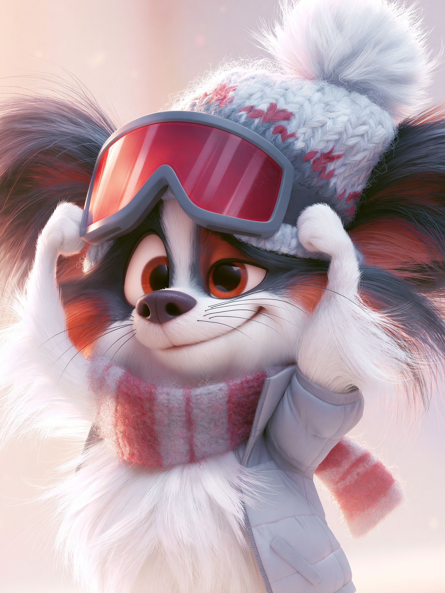 Winter Fox Portrait Print. poster detail