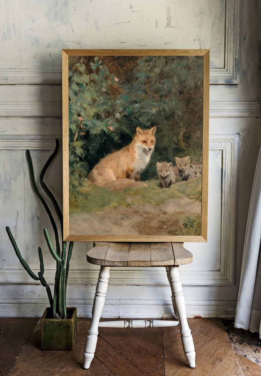 Fox Family — Fine Art Print room preview