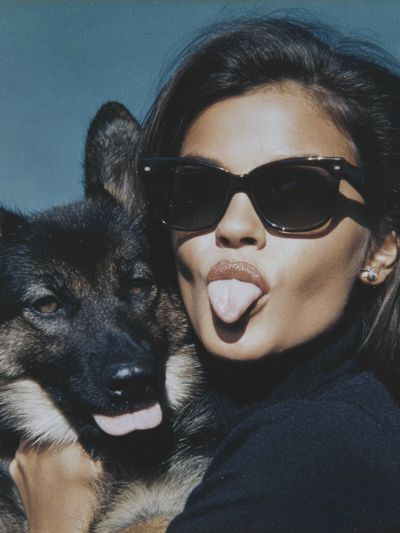 Fashion Portrait with German Shepherd Poster. poster