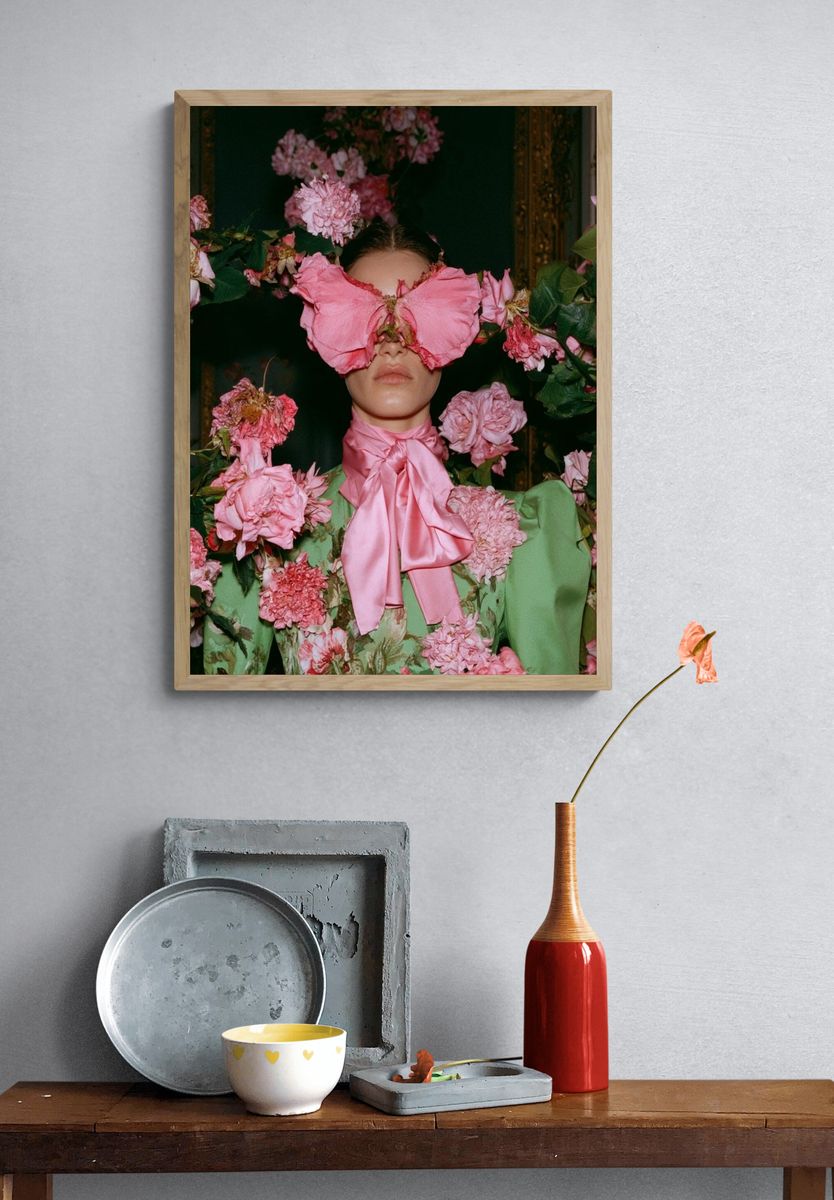 Floral Fashion Portrait Poster. — room view 3
