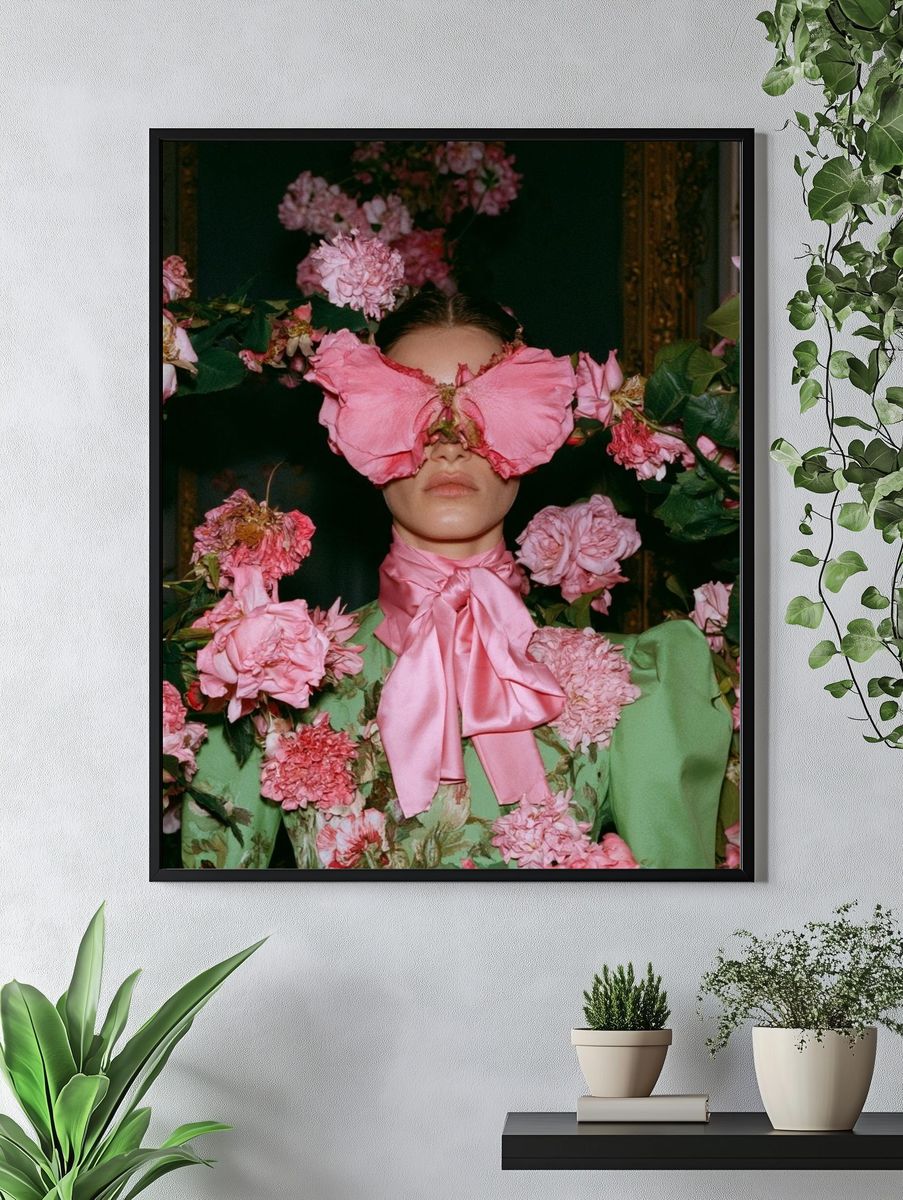 Floral Fashion Portrait Poster. — room view 4