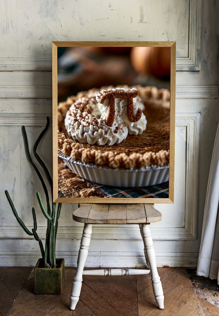 Pumpkin Pie Dessert Photography Poster. — room view 1