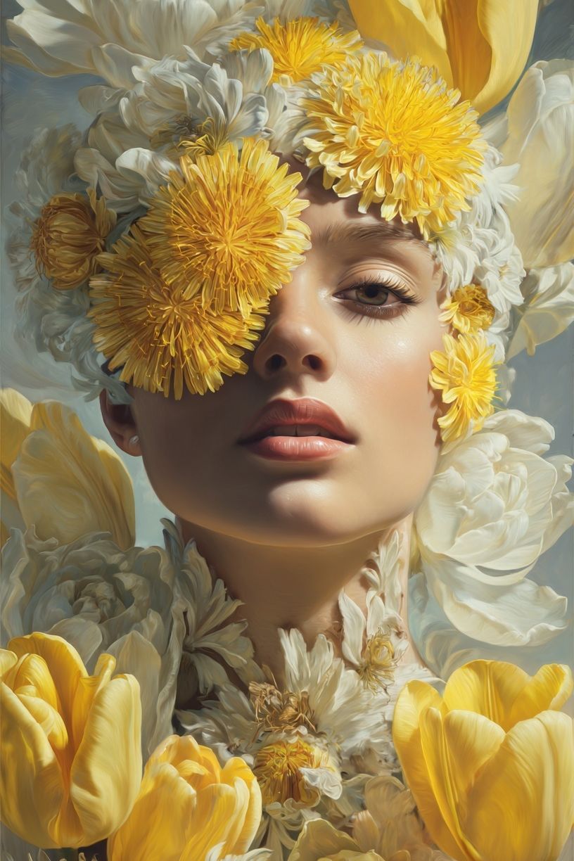 Floral Portrait — Fine Art Print. poster — fine-art art