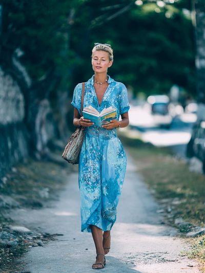 Woman in Blue Dress — Fashion Photography Print. poster print