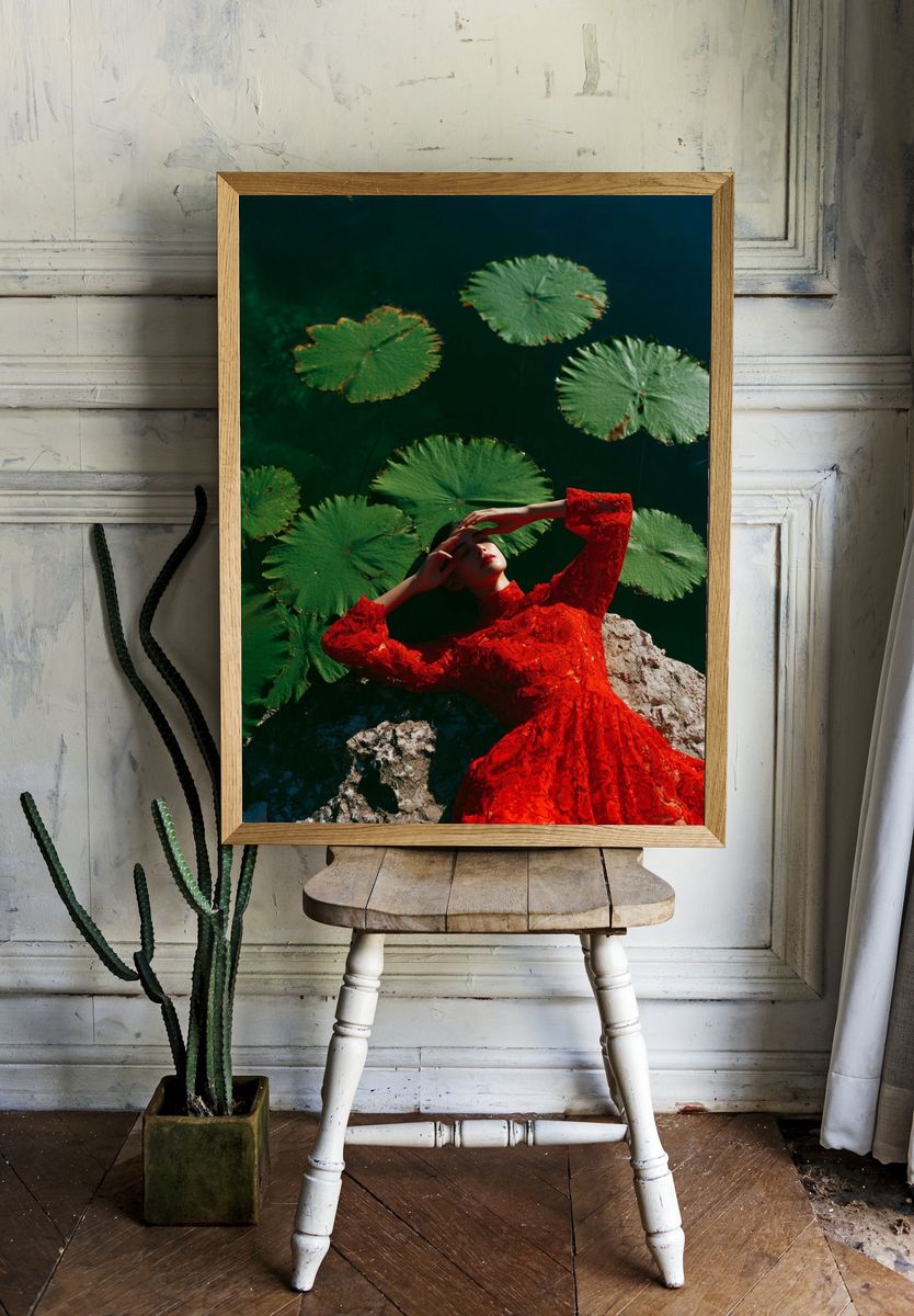 Woman in Red Dress — Fashion Photography Print. — room view 1