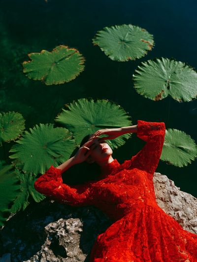 Woman in Red Dress — Fashion Photography Print. poster